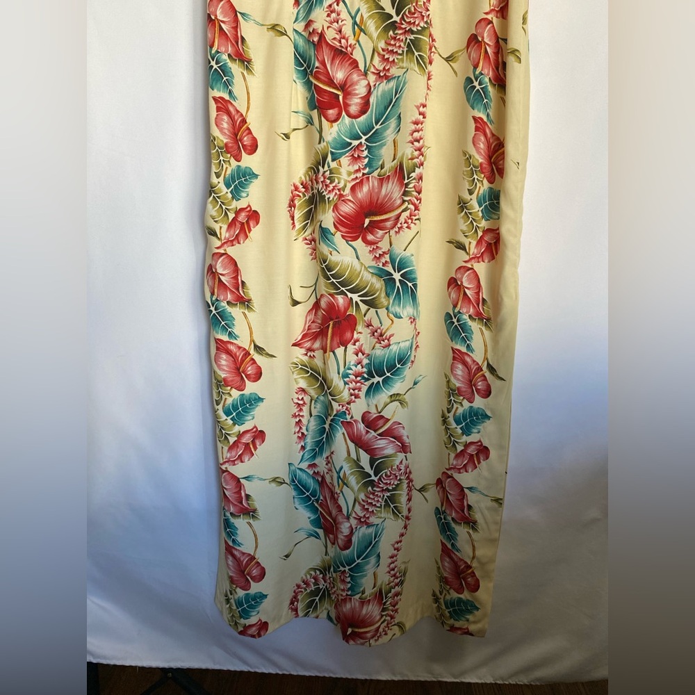 YOUNG HAWAII Sears Cream Tropical Maxi Dress with Red & Teal Floral Print - Picture 2 of 16
